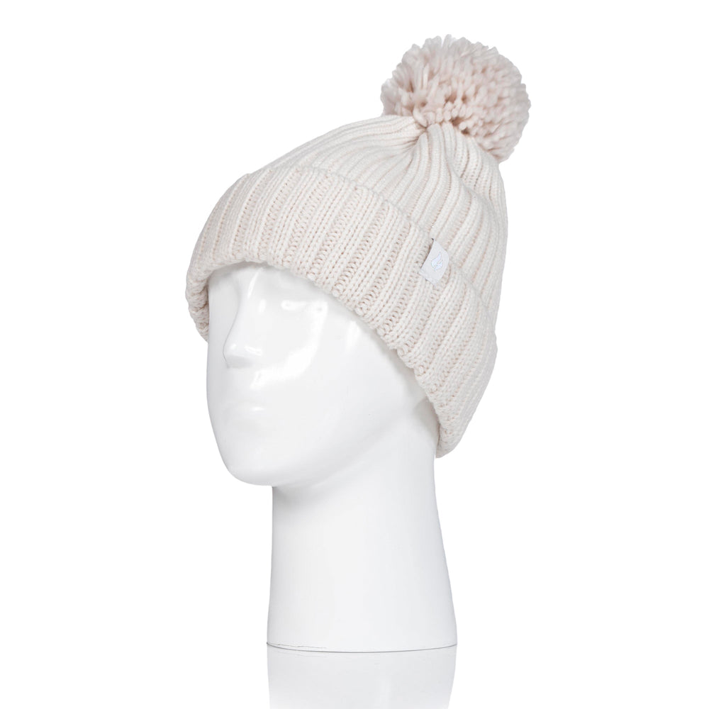 Cappello da donna con pompon Arden - Crema