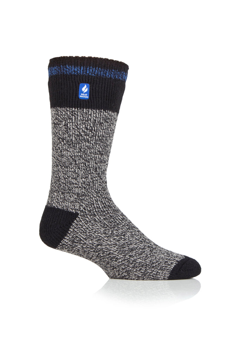 Mens Original Porto Rugged Block Stripe Socks Black Blue