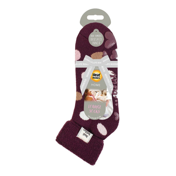 Damen Lite Lyra Lounge-Socken mit Umschlagoberteil – Cabernet Dots
