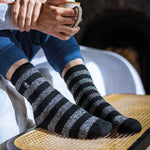 Mens Original Palermo Chunky Stripe Socks - Black & Charcoal