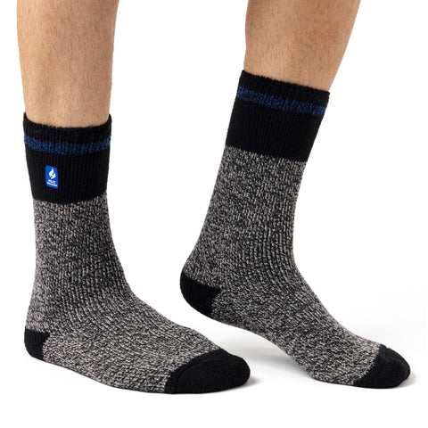 Chaussettes Original Porto Rugged Block Stripe pour hommes - Noir et bleu