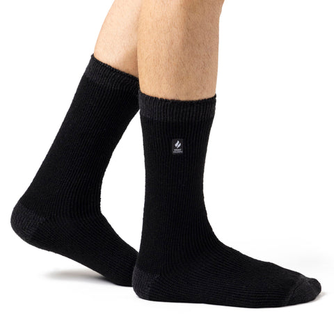 Mens Original Berlin Heel & Toe Socks - Black & Charcoal