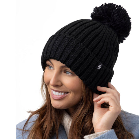 Cappello con pompon Arden da donna - Nero