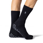 Herren Original Thermal Slipper Socken – Schwarz & Grau