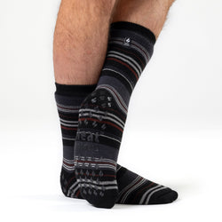 Chaussettes pantoufles Raynaud's double couche IOMI pour hommes - Rayure noire