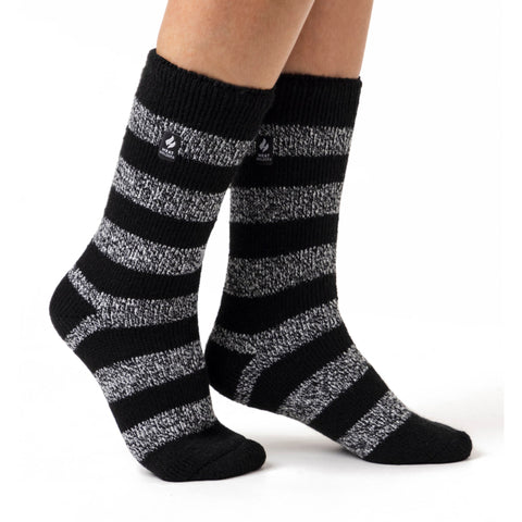 Chaussettes Original Tuscany Chunky Stripe pour Femme - Noir et Blanc