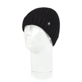 Herren Lawson Turn Over Cuff Ribbed Hat – Schwarz