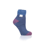 Originale Damen-Lounge-Socken mit bequemem Federoberteil – gedämpftes Blau und Rosa