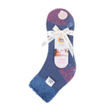 Originale Damen-Lounge-Socken mit bequemem Federoberteil – gedämpftes Blau und Rosa