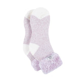 Ladies Original Sleep Socks with Feather Top - Mauve & Cream