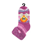 Original Heathfield Lounge-Socken für Damen mit Umschlagoberteil – Rosa gestreift