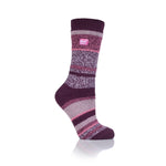 Calcetines originales Cosby Twist Stripe para mujer - Vino y rosa