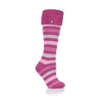 Damen Original Hellebore Gummistiefelsocken – Rosa gestreift