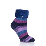 Calcetines lounge Original Sharon para mujer con parte superior vuelta - Azul y morado