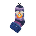 Chaussettes originales Sharon Lounge pour dames avec haut à revers - Bleu et violet