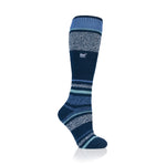 Original lange Ski- und Schneesportsocken für Damen – Indigo