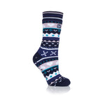 Seelenerwärmende doppellagige Slipper-Socken für Damen – Marineblau und Lila