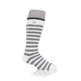 Original extra lange Ski- und Schneesportsocken für Herren – cremefarben gestreift