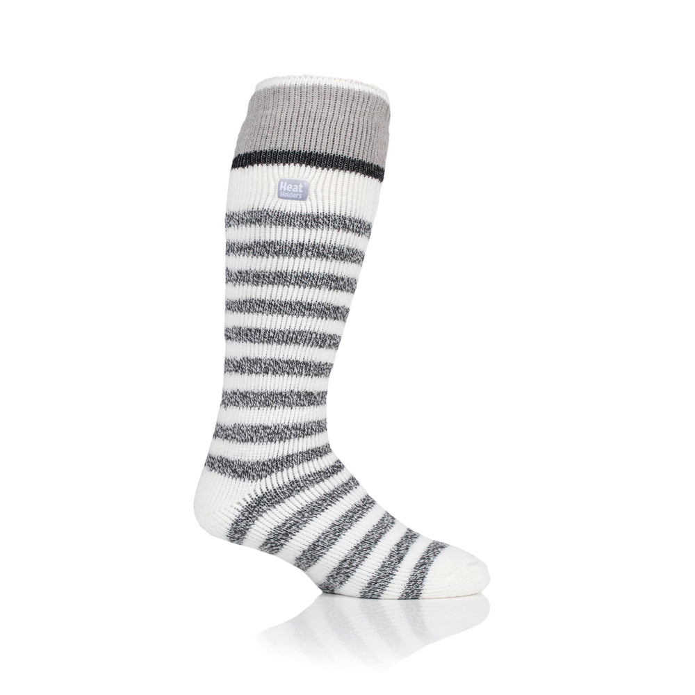 Original extra lange Ski- und Schneesportsocken für Herren – cremefarben gestreift