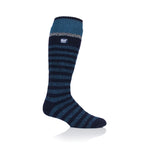 Calcetines deportivos de nieve y esquí extralargos originales para hombre - Rayas azul marino