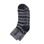 Mens Original Whitaker Lounge Socks with Rib Top - Black Stripe