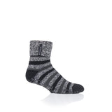 Mens Original Whitaker Lounge Socks with Rib Top - Black Stripe