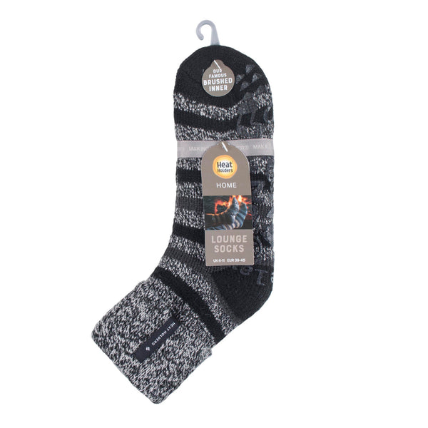 Calcetines lounge Original Whitaker para hombre con parte superior de canalé - Rayas negras