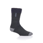 Mens Original Lumi Sleep Socks with Feather Top - Charcoal & Grey