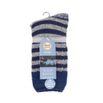 Mens Original Lumi Sleep Socks with Feather Top - Navy & Grey