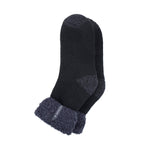 Chaussettes de nuit originales Olwen pour hommes avec haut à revers en plumes - Noir