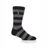 Mens Original Palermo Chunky Stripe Socks - Black & Charcoal