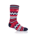 Mens Soul Warming Dual Layer Slipper Socks - Navy & Red