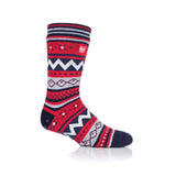 Chaussettes pantoufles double couche Soul Warming pour hommes - Marine et rouge