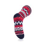 Chaussettes pantoufles double couche Soul Warming pour hommes - Marine et rouge