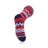 Seelenerwärmende doppellagige Slipper-Socken für Herren – Marineblau und Rot