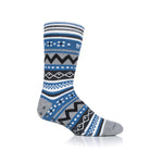 Chaussettes pantoufles double couche Soul Warming pour hommes - Gris et bleu