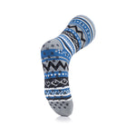 Mens Soul Warming Dual Layer Slipper Socks - Grey & Blue