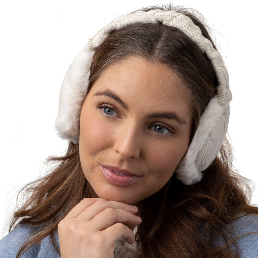 Cache-oreilles pliants réglables pour dames - Crème