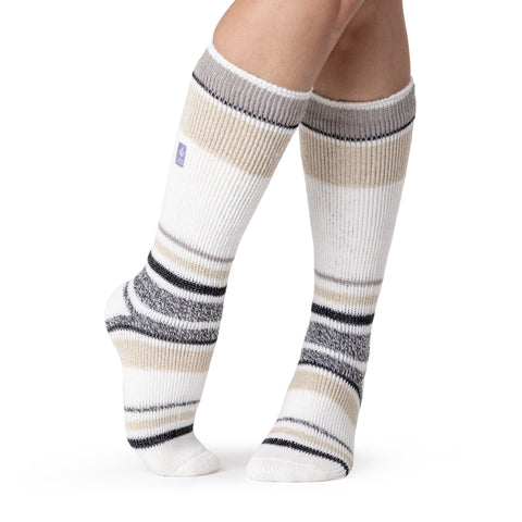 Damen Original lange Ski- und Schneesportsocken – Creme