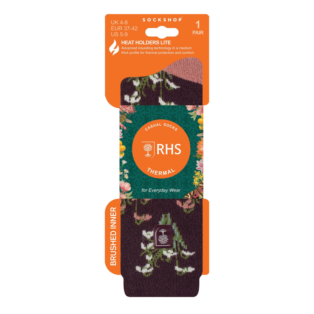 Damen Lite Jacquard Socken RHS Schneeglöckchen - Mulberry
