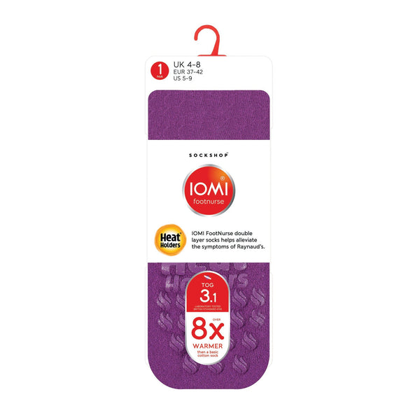 Calcetines tipo pantuflas Raynaud's de doble capa IOMI para mujer - Violeta