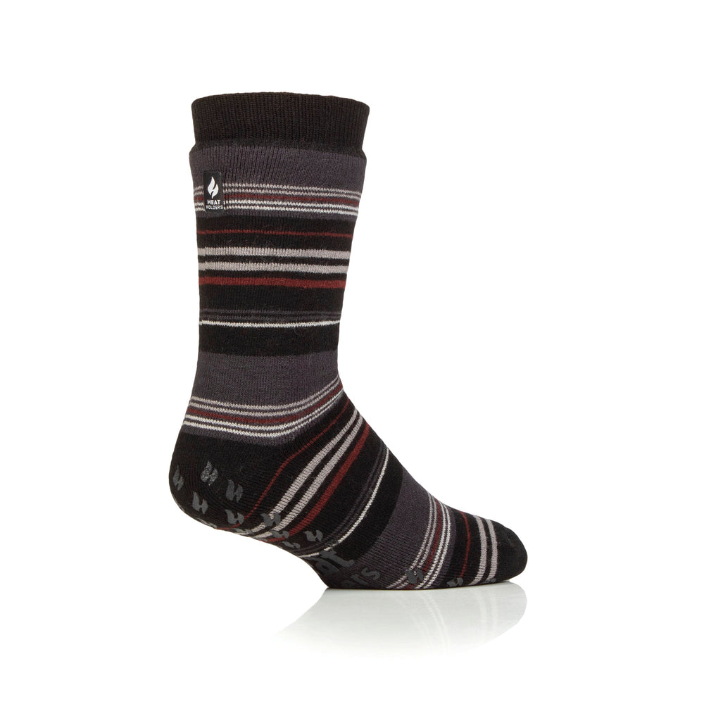 Herren IOMI Dual Layer Raynaud's Slipper Socken – Schwarz gestreift