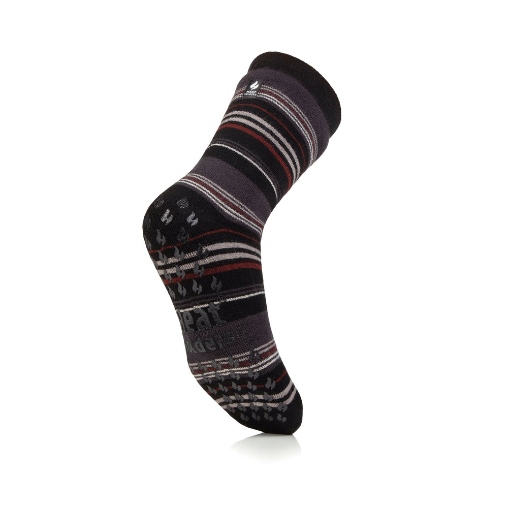 Herren IOMI Dual Layer Raynaud's Slipper Socken – Schwarz gestreift