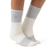 Ladies Original Catania Centre Stripe Socks - Ivory & Silver