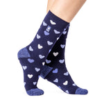 Chaussettes Femme Lite Jasmine - Jacquard Navy Hearts