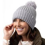 Ladies Arden Pom Pom Hat - Light Grey