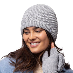 Cappello lavorato a maglia Nora da donna - Grigio chiaro