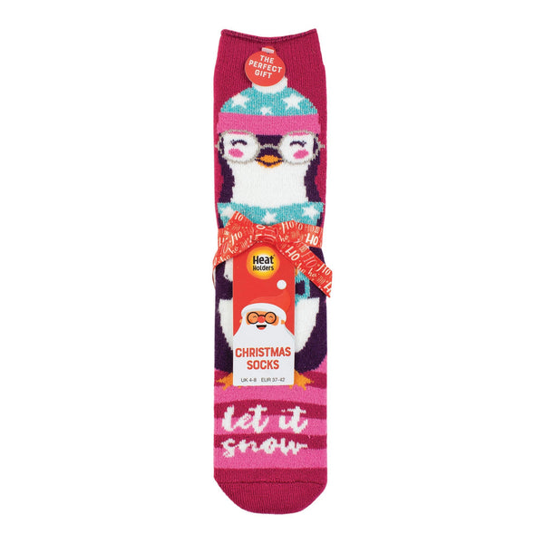 Calcetines navideños Lite para mujer - Pingüino