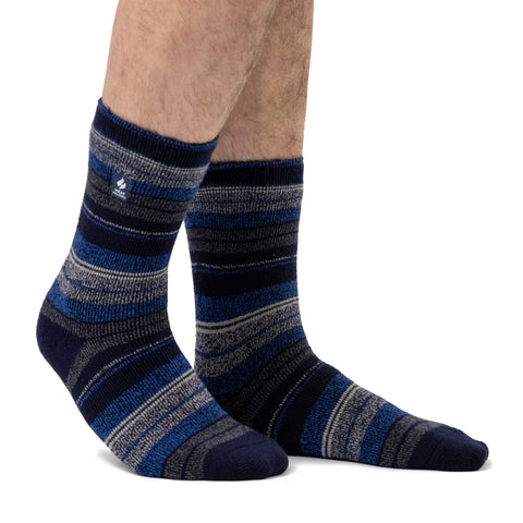 Mens Lite Krakow Multi Stripe Socken – Marineblau