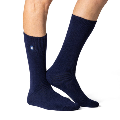 Chaussettes unies Lite Dunlin pour hommes - Marine